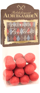 Almuegaarden - Chokolade-lakridser med hindbær, 110g